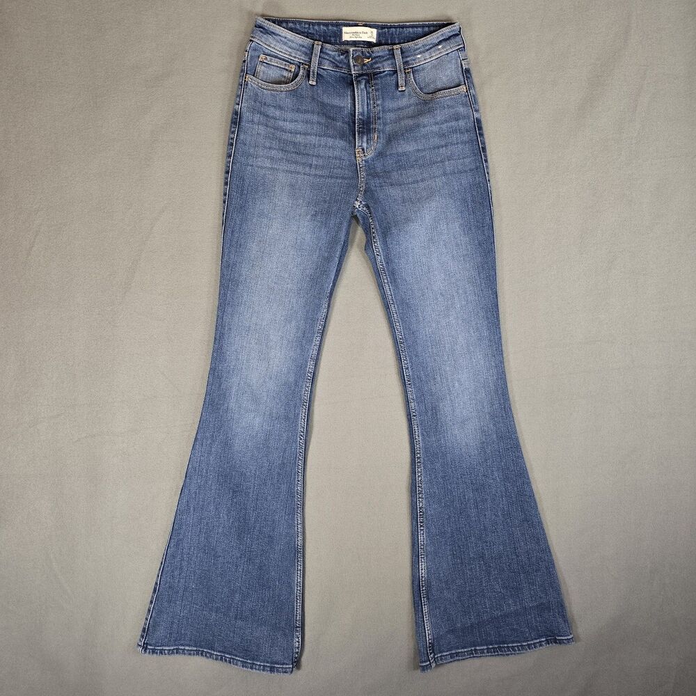 Abercrombie & Fitch Jeans Womens 26 X 32 Blue The Flare Ultra High Rise Denim